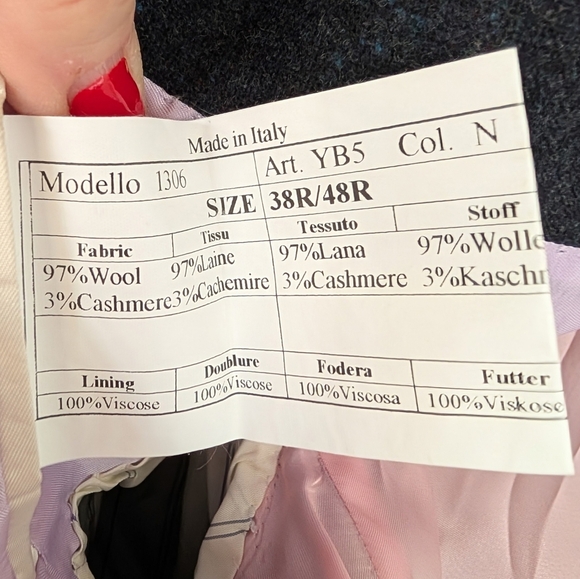 Paul Smith Wool/Cashmere Heathered Navy 2 Button Suit Jacket Size 38R - Picture 10 of 16